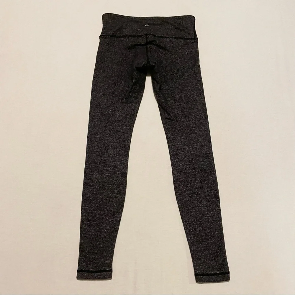 Lululemon Women's Size 4 Wunder Under Pant Legging Herringbone Heathered Black - Picture 8 of 16